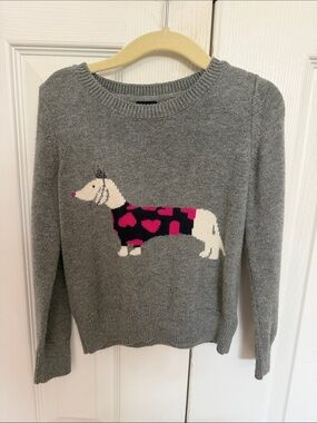 Baby Gap Gray Women’s Sweater with Heart-Pattern Dachshund